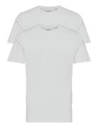 Jacbasic Crew Neck Tee Ss 2 Pack Noos Tops T-Kortærmet Skjorte White J...