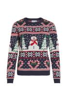 Vianna L/S Snowman Christmas Knit Top/Ka Tops Knitwear Jumpers Multi/p...