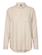 Vmmymilo Ls Shirt Wvn Ga Tops Shirts Long-sleeved Cream Vero Moda