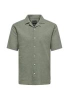 Onscaiden Life Ss Solid Resort Linennoos Tops Shirts Short-sleeved Gre...