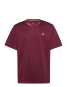 Bl Mesh T Q3 Sport T-Kortærmet Skjorte Burgundy Adidas Sportswear