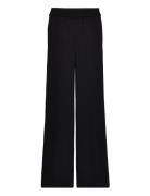 Structure Twill Elastic Pant Bottoms Trousers Wide Leg Black Calvin Kl...