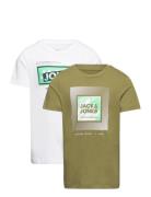 Jcogalaxy Tee Ss Crew Neck 2Pk Mp Jnr Tops T-Kortærmet Skjorte Multi/p...