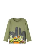 Nmmabel Tmnt Ls Top Vde Tops T-shirts Long-sleeved T-Skjorte Green Nam...