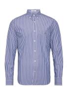 Reg Classic Poplin Stripe Shirt Tops Shirts Casual Blue GANT