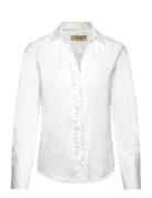 Mmsybel Satin Shirt Tops Shirts Long-sleeved White MOS MOSH