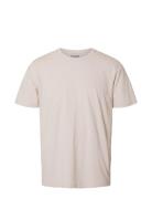 Slhaspen Slub Ss O-Neck Tee Noos Tops T-Kortærmet Skjorte Cream Select...