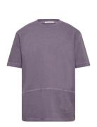 Garment Dye T-Shirt Tops T-Kortærmet Skjorte Purple Tom Tailor