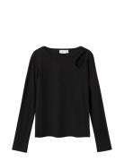 Nkfninnie Ls Short Top Noos Tops T-shirts Long-sleeved T-Skjorte Black...