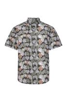 Relaxed Printed Slubyarn Shirt Tops Shirts Short-sleeved Black Tom Tai...