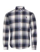 Gary Reg Flannel Uspa M Shirt Tops Shirts Casual Navy U.S. Polo Assn.