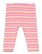 Leggings Rib Stripe Basic Bottoms Leggings Pink Lindex