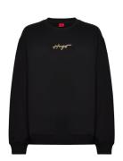 Classic Crew_1 Tops Sweatshirts & Hoodies Sweatshirts Black HUGO