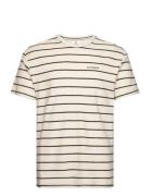 Akkiikki S/S Frotte Stripe Tee Tops T-Kortærmet Skjorte Cream Anerkjen...