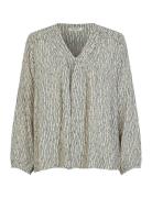 Madaryl Tops Blouses Long-sleeved Khaki Green Masai