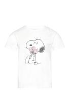 Snoopy Printed T-Shirt Tops T-Kortærmet Skjorte White Mango