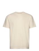 Textured Ss T-Shirt Tops T-Kortærmet Skjorte Cream GANT