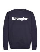 Logo Crew Sweat Tops Sweatshirts & Hoodies Sweatshirts Navy Wrangler