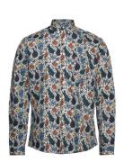 Aop Plain Shirt L/S Tops Shirts Casual Multi/patterned Lindbergh