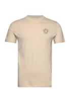 Photo Print Tee S/S Tops T-Kortærmet Skjorte Beige Lindbergh