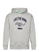 Sweater W/Hood Tops Sweatshirts & Hoodies Hoodies Grey United Colors O...