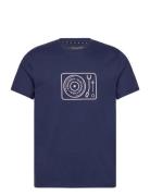 Turntable Graphic Tee Tops T-Kortærmet Skjorte Navy French Connection