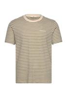 Akrod S/S Cot/Linen Stripe Tee Tops T-Kortærmet Skjorte Green Anerkjen...