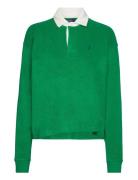 Cropped Terry Rugby Shirt Tops Sweatshirts & Hoodies Sweatshirts Green...