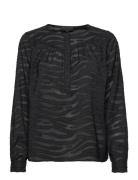 Lr-Enya Tops Blouses Long-sleeved Black Levete Room