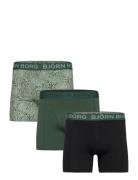 Cotton Stretch Boxer 3P Boxershorts Green Björn Borg