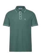 Earl Org Piq Sticker Tops Polos Short-sleeved Green Original Penguin