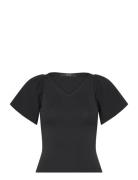 Vmginny Ss V-Neck Pullover Noos Tops Knitwear Jumpers Black Vero Moda