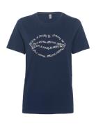 Cugith Lips T-Shirt Tops T-shirts & Tops Short-sleeved Blue Culture