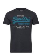 Vl Premium Goods Graphic Tee Tops T-Kortærmet Skjorte Navy Superdry