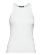 Katy Rib Tank Top Tops T-shirts & Tops Sleeveless White Bruuns Bazaar