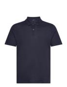 Duke Linen Polo Ss Tops Polos Short-sleeved Navy Gabba