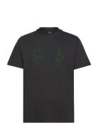 Cotton Jersey Thorbjørn R Embroidery Tee Tops T-Kortærmet Skjorte Blac...