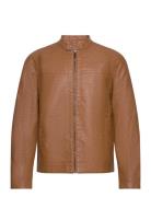 Onsmike Pu Racer Jacket Otw Noos Læderjakke Skindjakke Brown ONLY & SO...