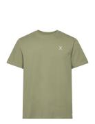 Cross Logo Organic Tee Tops T-Kortærmet Skjorte Green Clean Cut Copenh...