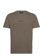 Logo Tee S/S Tops T-Kortærmet Skjorte Brown Lindbergh