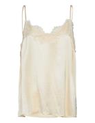 Rwjade Silk Regular Strap Lace Top Tops Blouses Sleeveless Cream Rosem...