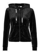 Cecilia Velour Hoodie Tops Sweatshirts & Hoodies Hoodies Black Gina Tr...