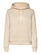 Reg Tonal Shield Hoodie Tops Sweatshirts & Hoodies Hoodies Beige GANT