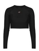 Shine Cropped Long Sleeve Sport T-shirts & Tops Long-sleeved Black Röh...