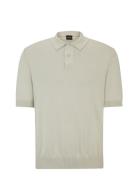 Asac_P Tops Knitwear Short Sleeve Knitted Polos Cream BOSS