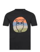 Alder Colored Owl Tee - Gots/Vegan Tops T-Kortærmet Skjorte Black Know...