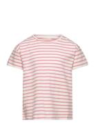 T-Shirt Ss Stripe Tops T-Kortærmet Skjorte Pink Creamie