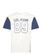 Raglan Varsity Tee Tops T-Kortærmet Skjorte White Lee Jeans