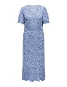 Carchianti S/S Long Dress Wvn Noos Knælang Kjole Blue ONLY Carmakoma