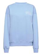 W. Over D Crew Neck Tops Sweatshirts & Hoodies Sweatshirts Blue Svea